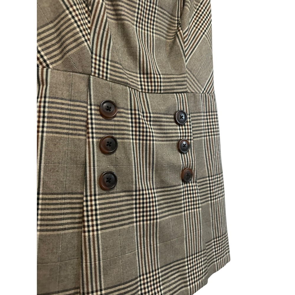 Urban‎ Outfitters Mini Dress Plaid Button Front Sleeveless Adjustable Straps - Picture 2 of 8